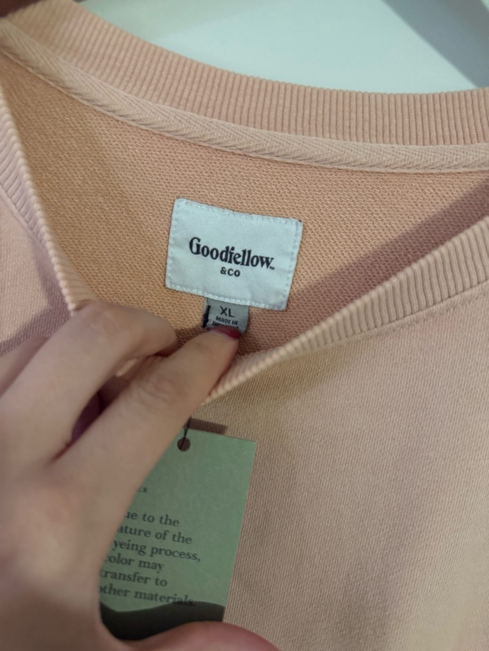 Goodfellow & Co Men's XL Pink Crewneck Pullover Sweatshirt Long Sleeve - Picture 2 of 2